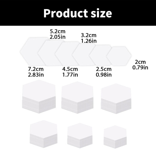 6 Size Hexagon Paper Piecing Templates Quilting Templates for 1