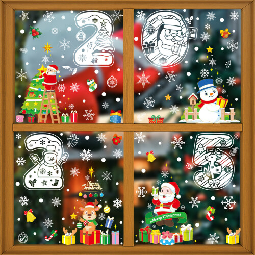 Holiday Window Decals 2025 Christmas Theme-5 combinations 2