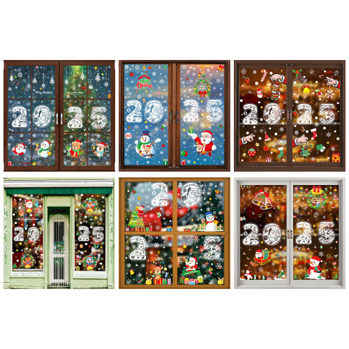 Holiday Window Decals 2025 Christmas Theme-5 combinations 2 2