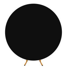 Elegant Polyester Round Arch Cover for Wedding and-Black 6.5ft