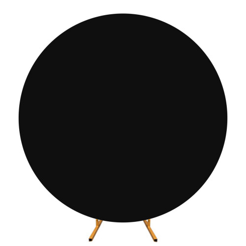Elegant Polyester Round Arch Cover for Wedding and-Black 6.5ft