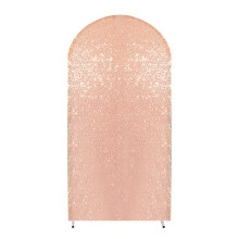 Elegant Wedding Stand Arch Cover for Round Top-5ft rose gold
