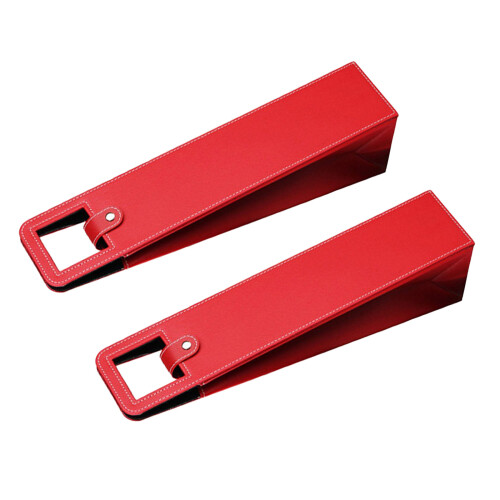 2 stuks elegante lederen wijnflesdragers herbruikbare-Rood