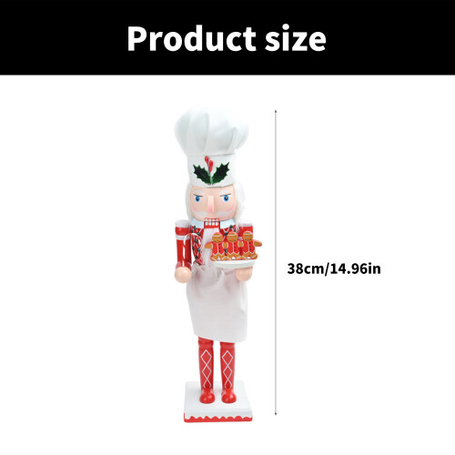 Elegant 38cm Wood Nutcrackers Statue Artistic Tabletop 2