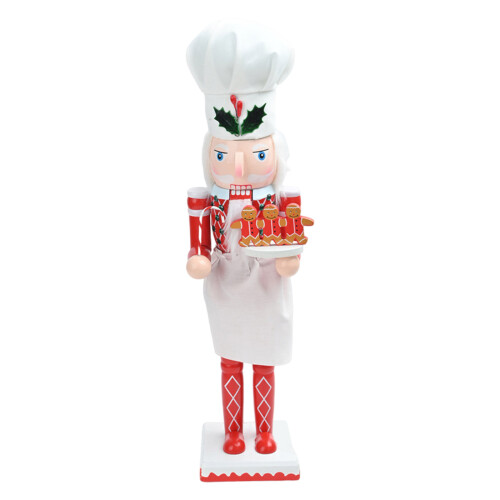 Elegant 38cm Wood Nutcrackers Statue Artistic Tabletop