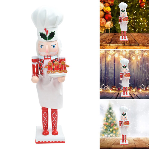Elegant 38cm Wood Nutcrackers Statue Artistic Tabletop 1