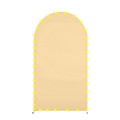 Photo Backdrop Arch with Light Decoration for-6 Champagne