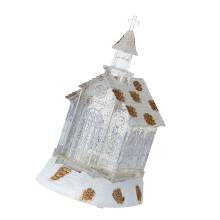 Stylish LED Lighted Crystal Snow Globes Christmas Houses Desktop