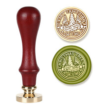 Christmas Seal Stamp Head Wood Handle Set-under the christmas