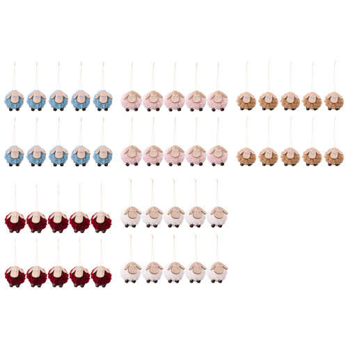 10Pcs Creative Felt Sheep Hanging Accent Holiday Ornament-Red 2