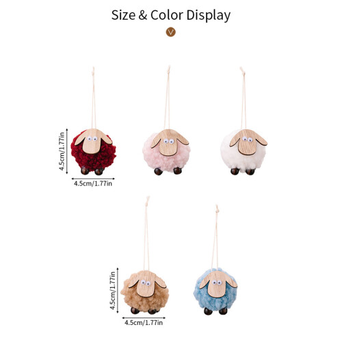 10Pcs Creative Felt Sheep Hanging Accent Holiday Ornament-Red 1