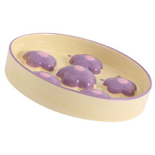 Hand Painted Cats Slow Feeder Bowl Prevents-yellow purple