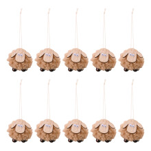 10pcs Soft Felt Sheep Christmas Tree Adornment for Home-brown