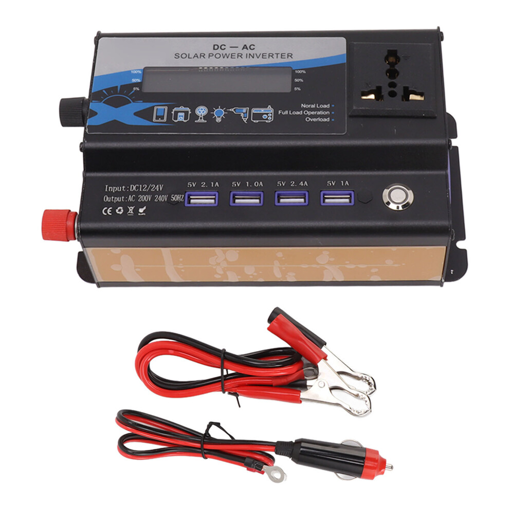Intelligent Car Power Inverter, Safe Charging With Dual Socket Output, Aluminum Alloy Case Ensuring High Conversion Efficiency For Your On-The-Go Powe 9198585102736
