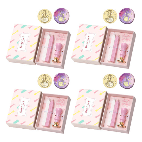 Seal Stamp Set With Handle and Seal Sticks for-moon in bottle