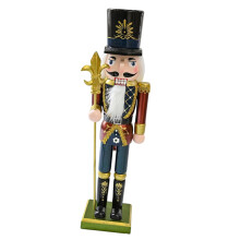 1Pcs 38cm Wood Nutcrackers Shape Figurine Wood Sculpture-Red