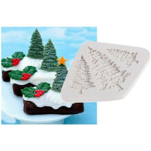 Christmas Tree Fondant Mold, Food Grade Silicone Cake Decorating DIY Cake Wide Application Reusable, Temperature Resistant Non-Stick Surface for
