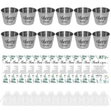 12 stuks roestvrij staal bruiloft banket glas decoratie cadeau