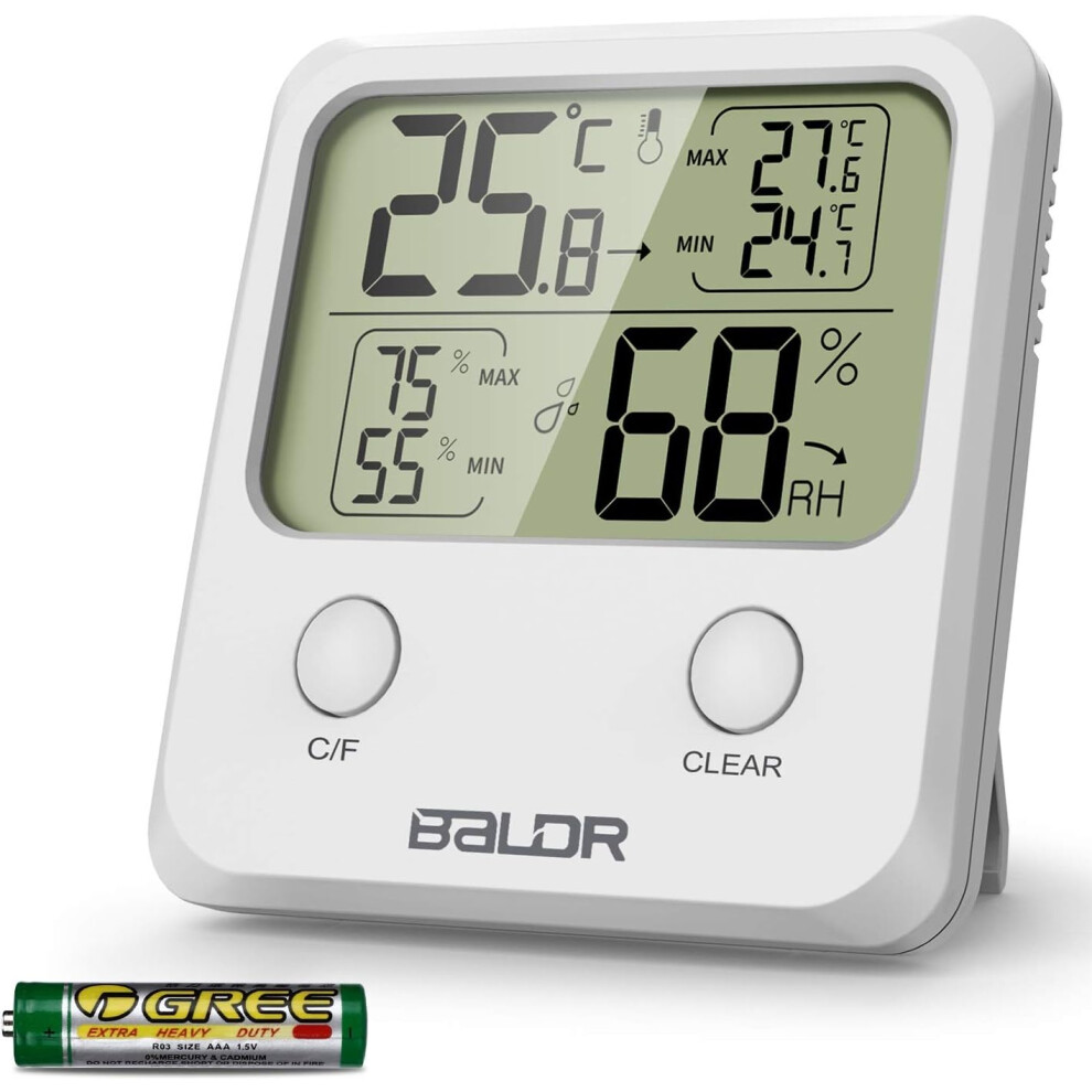 Comfort Level Indicator Hygrometer for Every Corner, Digital Thermometer Ensures Healthy Living, Easy Read Layout Hygrometer for Your Home Office, Bat