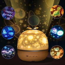 LED Baby Night Light with 360 Rotating Multi-color Stars, Brightness Adjustment for Perfect Gifts
