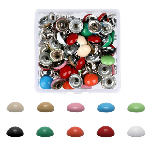 40-200Pcs Leather Rivets Button Fasteners, 6mm-10mm-Set 7