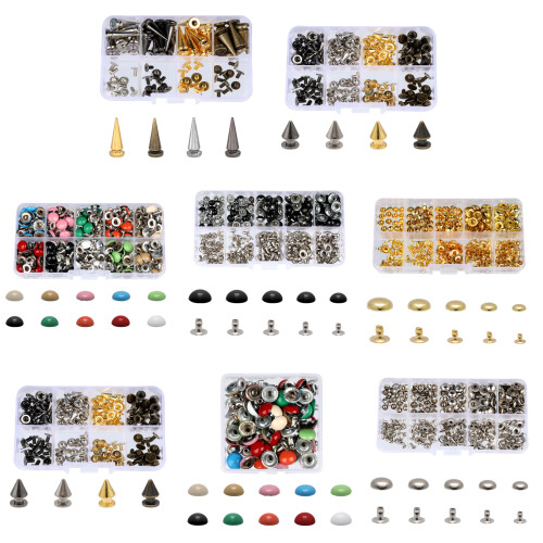40-200Pcs Leather Rivets Button Fasteners, 6mm-10mm-Set 7 1