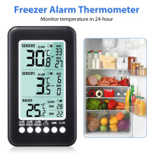 Temperaturanzeige mit akustischem Alarm, Hoch-/Niedrigtemperaturthermometer zur Überwachung von Maximal- und Minimaltemperaturen in Ihrem