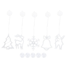 Festive Christmas Window Silhouettes, Battery Operated Decorations with Warm White Lighting for Indoor Holiday Festivities, Timer Function Ensures Has