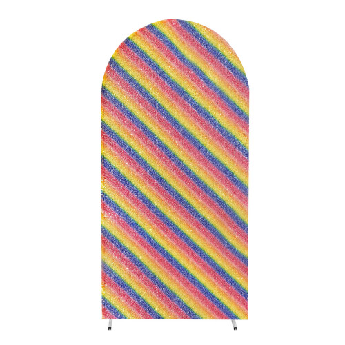 Arch Cover Round Top Backdrop Stands Unique-4ft rainbow colors