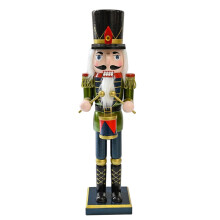 1Pcs Traditional 38cm Wood Nutcrackers Shaped Figurine-Green
