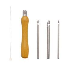 5 Set Punch Needle Tool Set Embroidery Pen Adjustable-Yellow
