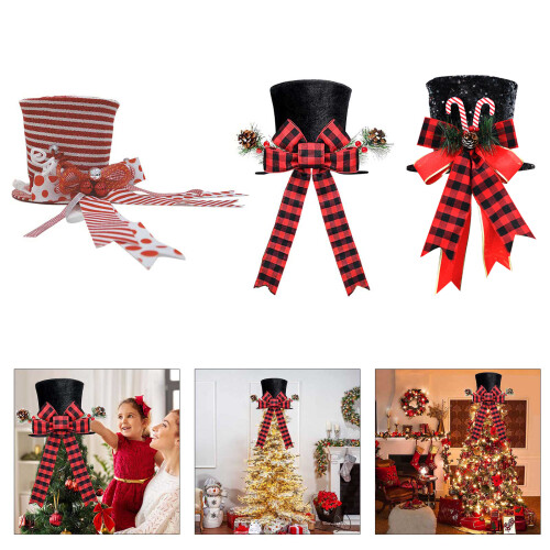Christmas Tree Toppers Hat Large Christmas Tree-Black sequins 2