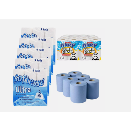 Kitchen Toilet Rolls Tissue BULK BUNDLE Set 75 Rolls HUGE SAVINGS LOWEST PRICE!!