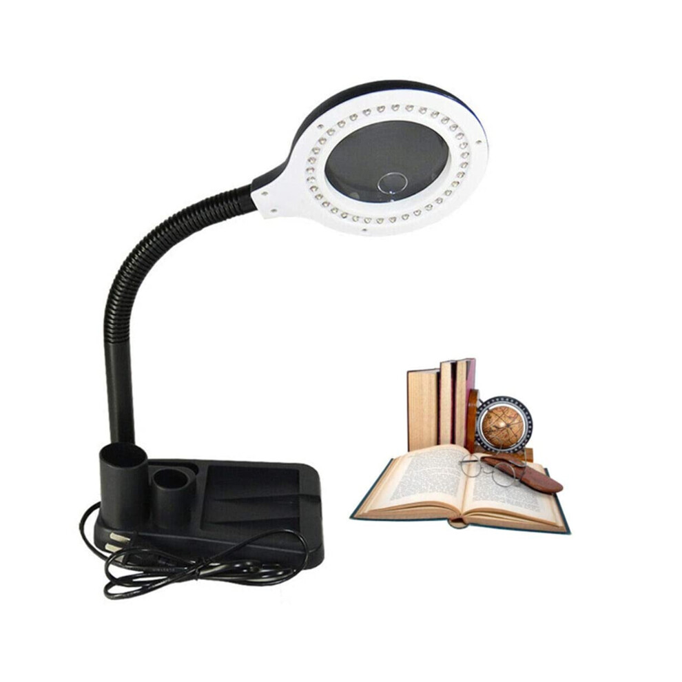 Light Professional Magnifying Glass With Versatile Magnifier For Close Work, Featuring Adjustable Gooseneck And High Brightness Led S For