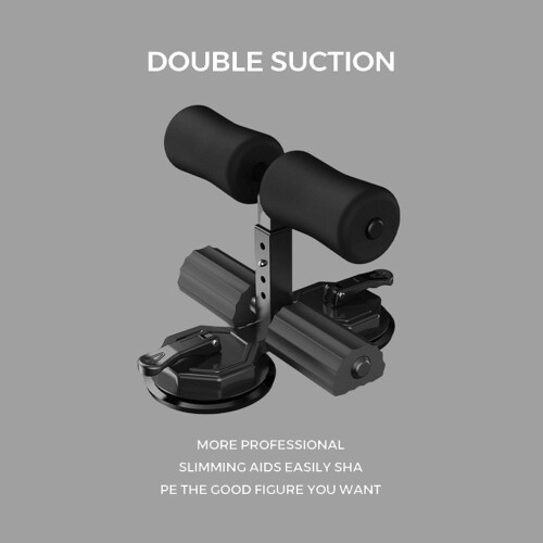 Sit Up Bar with Suction Cup, Height Adjustable, Soft Support Bar Black 2