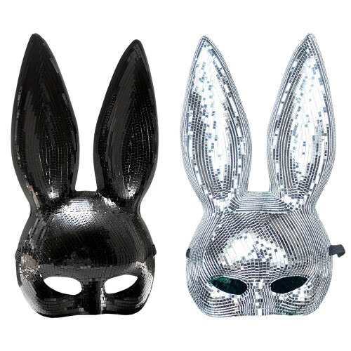 Realistic Rabbit Animal Face Mask Festival Rabbit-Silver 1