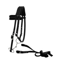 Horse Bridle With Reins Rope Equestrian Equipment Black Small Size Heavy Duty Poll Strap Halter