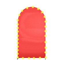 Photographic Arch Backdrop Cloth with Decorative Lights-4ft Red