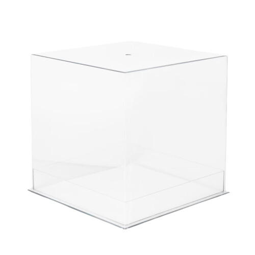 Acrylic Clear Handheld Bouquets Box Elegant Square Clear-L