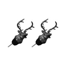 2-pack artistieke hertenkop wijnschenker, soepel gieten,-Zwart