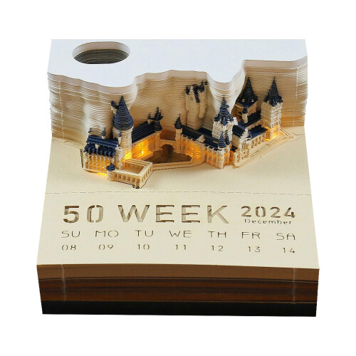 Creative Sticky Notes 3D Paper Sculptures Memo Pad Refill Magic Castle