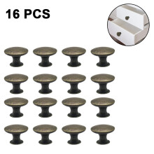 Bronze Hardware for Furniture, Vintage Style Round Drawer Knob Pulls Decorative Easy Installation Antique Brass Solid Zinc Alloy Cabinet Knobs 16 Piec