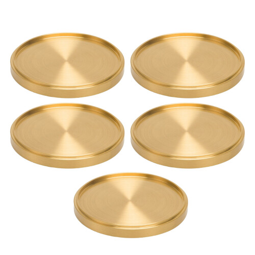 5Pcs Brass Decorative Coaster Heat-5 medium brass cups