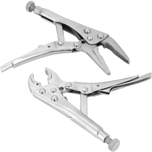 Locking pliers set, high carbon steel, ergonomic handle, 2pcsclamps Ref: 9374 2