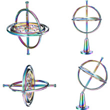 Juguete giroscópico con marco de metal colorido, ideal para aliviar el estrés, peonza antigravedad, estimula la creatividad y la concentración,