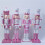 Elegant Pink Nutcrackers Soldier Statue Handmade-white sword 5