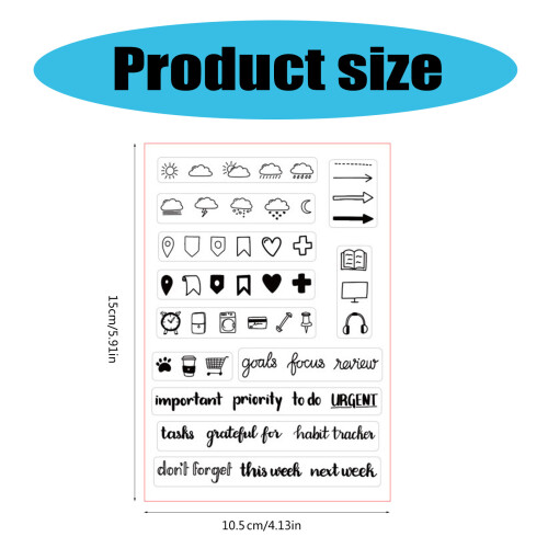 Weather Transparent Stamp Time Words Clear Stamp for Card Making 2