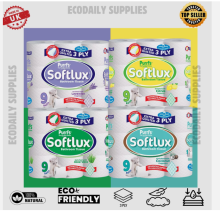 90/45 Softlux 3Ply Toilet Rolls Tissue Quilted AlOEVERA/LAVENDER/COCONUT/CITRUS