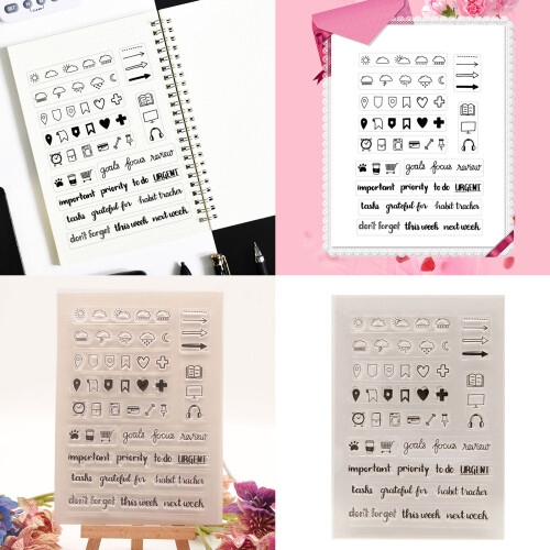 Weather Transparent Stamp Time Words Clear Stamp for Card Making 1
