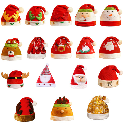 Rendieren/Sneeuwpop Kerst Kerstman Caps Nonwoven-Gewei kerstmuts 1